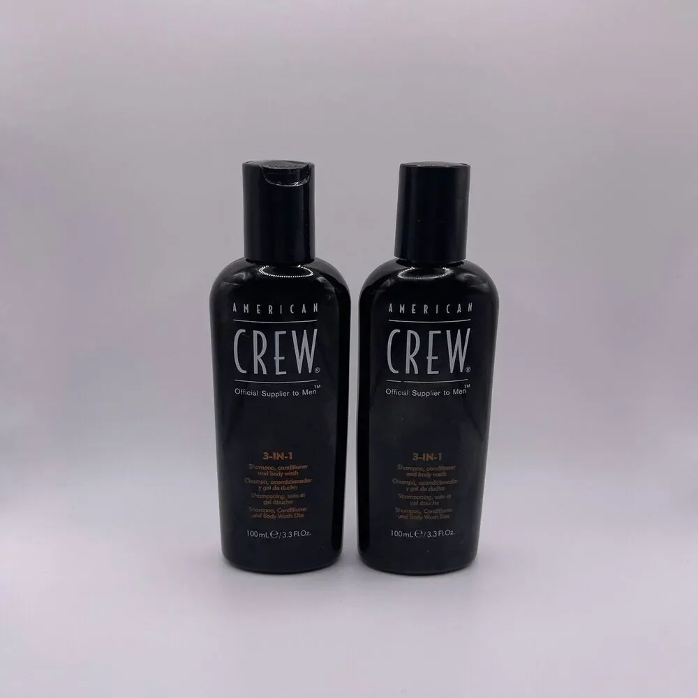 American Crew Men's 3-In-1 Travel Size Shampoo Conditioner Body Wash 2 PCS. Set
